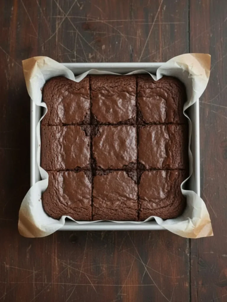 Espresso Brownies (Coffee Flavor) Recipe A stack of three thick coffee brownies viewed from the side, highlighting the heavy, truffle-like dark chocolate interior and distinctively chewy edges.