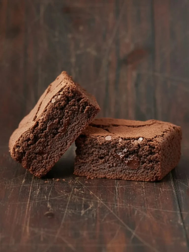 Homemade Brownie Recipe Sliced brownie recipe showing the moist fudgy interior, thin crackly crust, and dense chocolate crumb with soft melted chocolate pockets.