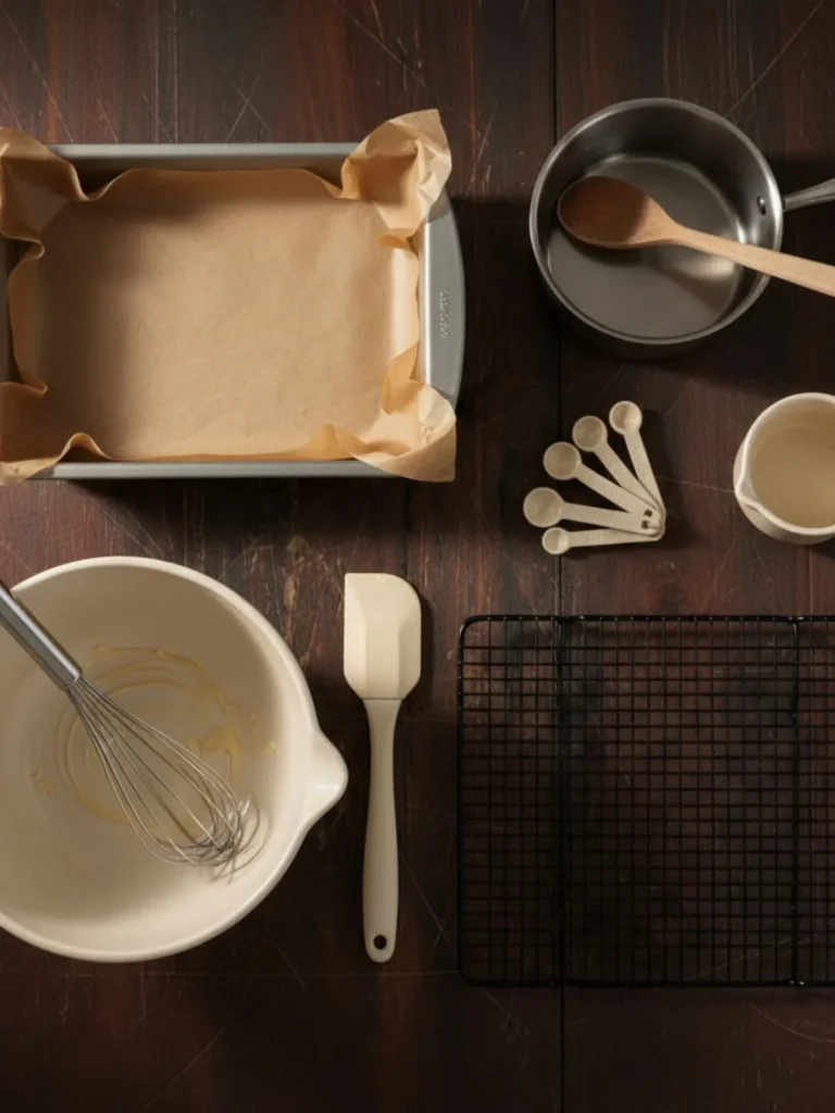 Do Nothing Cake Recipe Do nothing cake baking tools on table