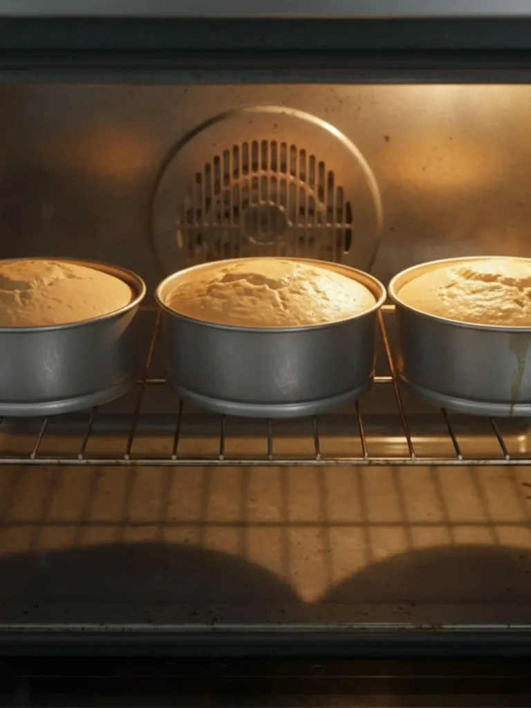 Hummingbird Cake Recipe Hummingbird cake recipe layers rising in pans while baking in oven