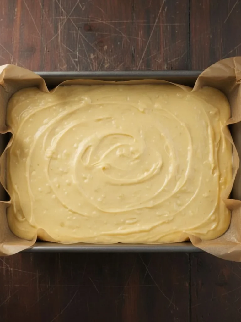 Do Nothing Cake Recipe Smoothed Do Nothing Cake batter evenly spread in baking pan before baking